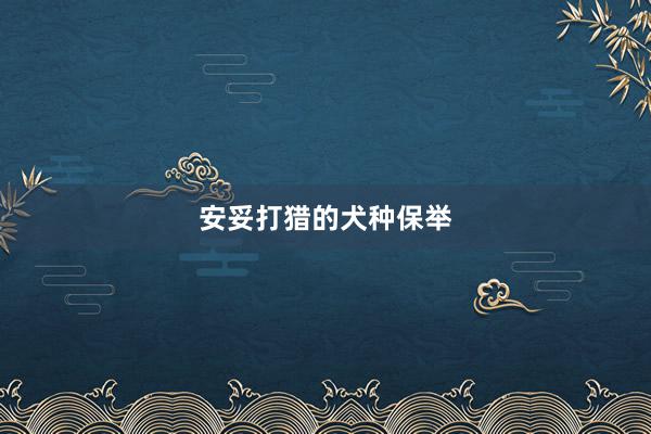 安妥打猎的犬种保举